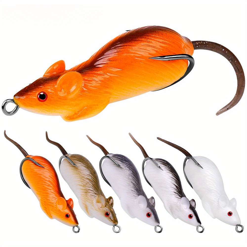 1pc Lure Bait Frog Mouse Double Hook Simulation Mouse Frog 6cm 11.5g