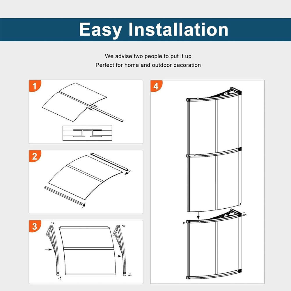 Shade Awning Style 2 Panels  2 Brackets