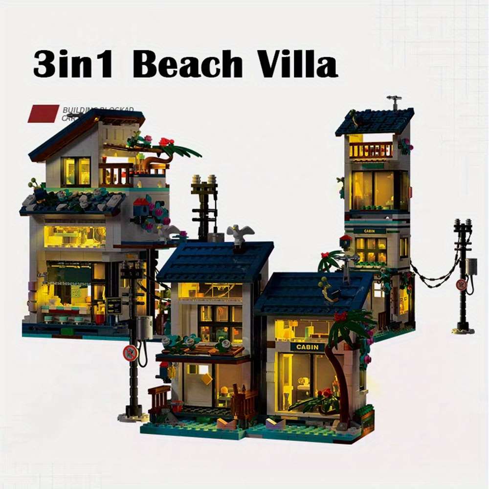 3D Building Model Puzzle Set Color Multicolored