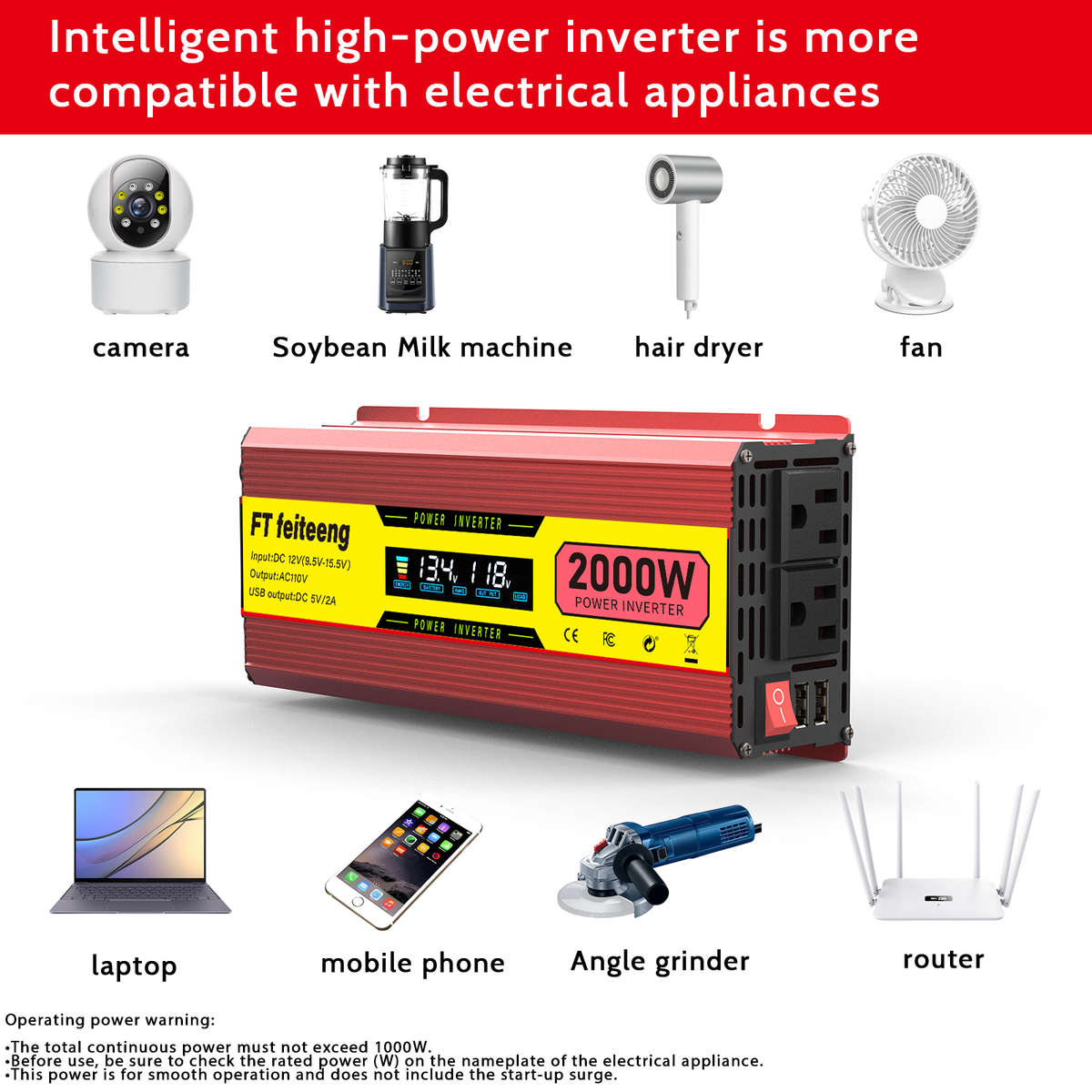 Inverter Model Us Socket 2000W