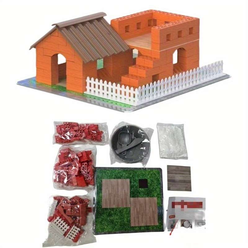 Building Toy Architectural Model Toy Set Color Farmer S Courtyard 186Pcs