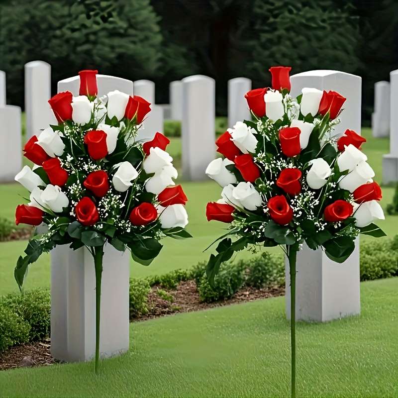 Simulated Flower Quantity 1 Red And 1 White