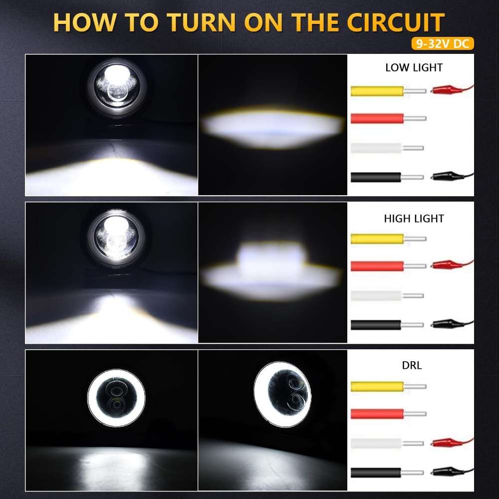 Car Lights Color 2Pcs White Ring