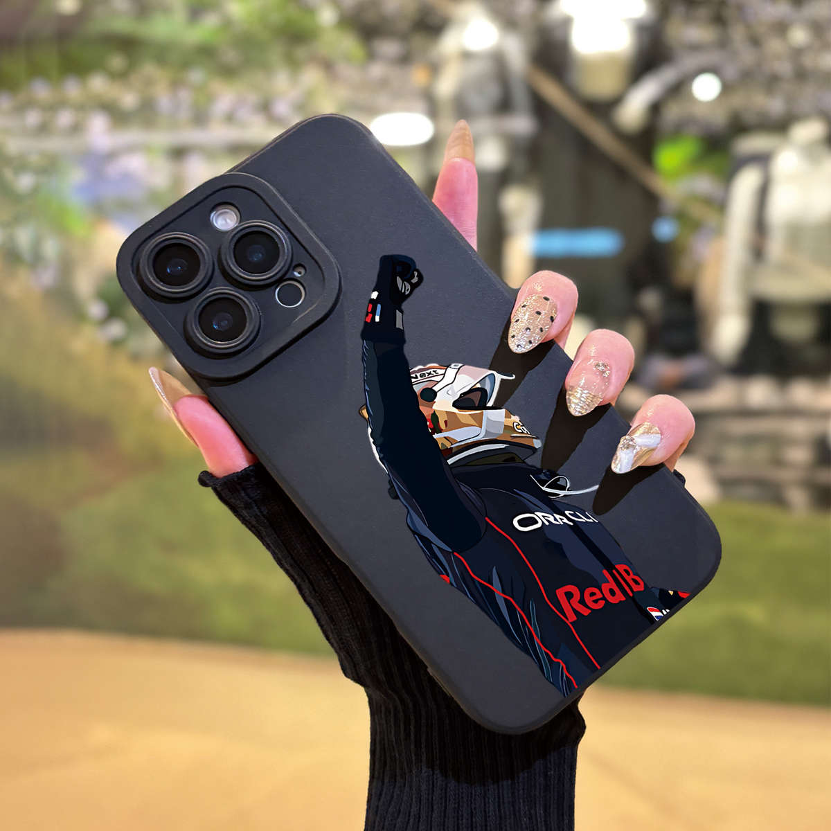 1Pc White For iPhone 16 Plus Angel Eye Racing Driver Phone Case