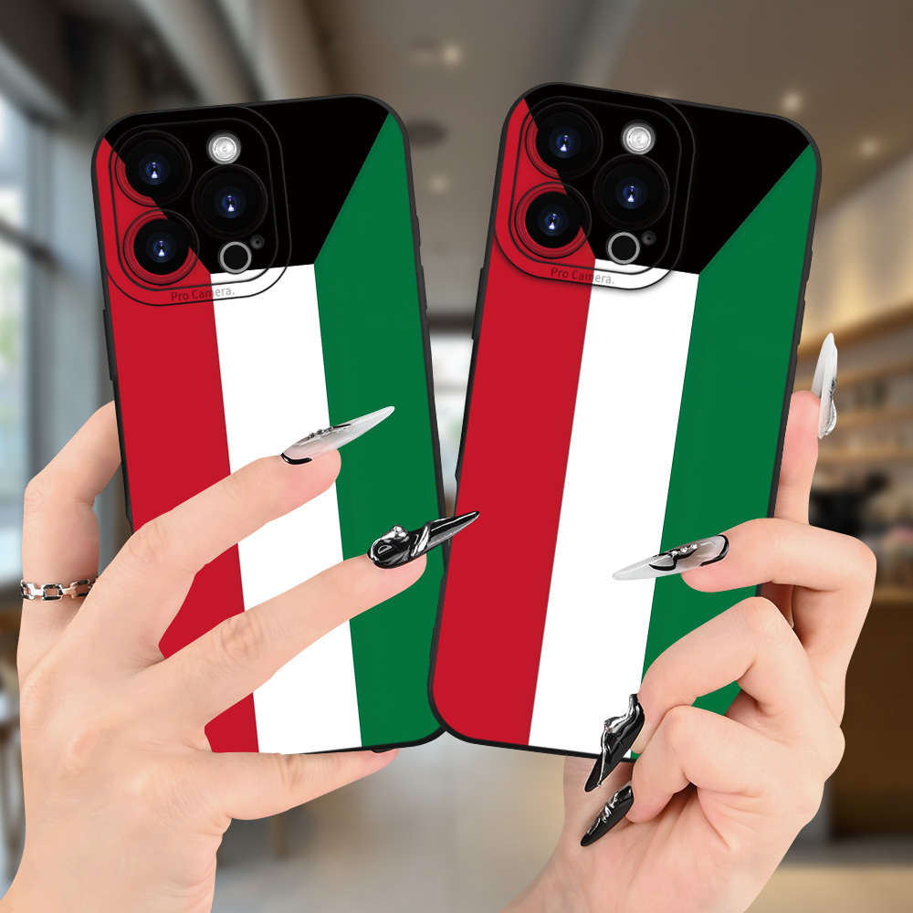 1Pc Black For iPhone 7 Italian Flag Design Phone Case