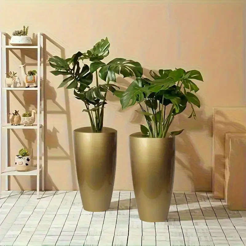 Flowerpot Color Golden2Pcs