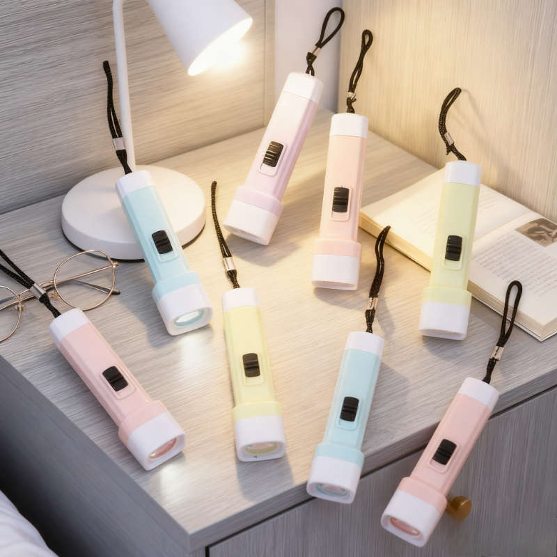 Durable 1Pc Macaron Flashlight Cute Portable Led Torch Professional Reliable