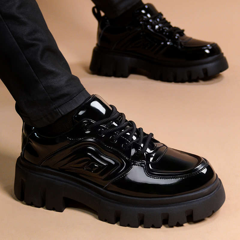 Mens Leather Shoes Color Black Height Increasing Sizeuk 8