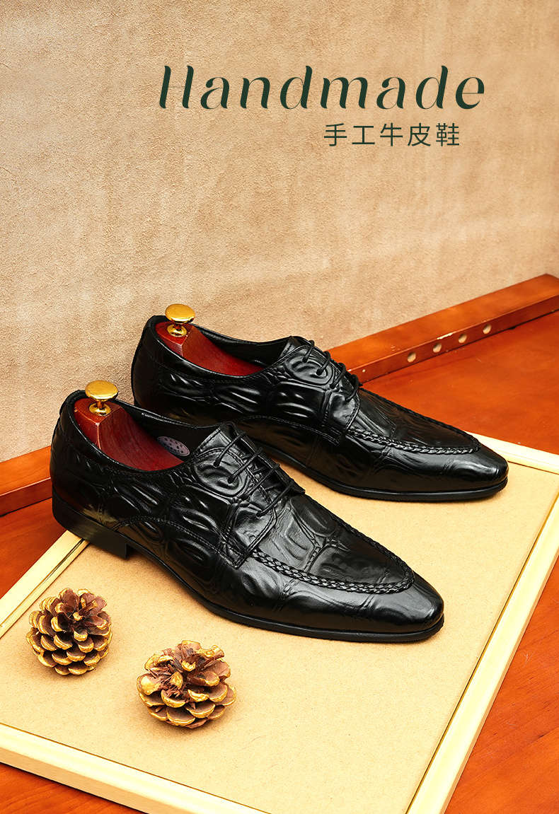 Mens Leather Shoes Color Black Sizeuk 7