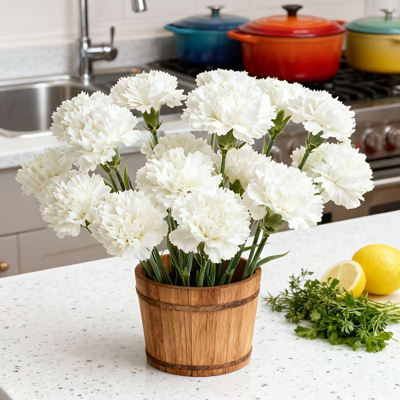 Wedding Supplies Style 26Pcs White Carnations Multiple Purchases Recommended
