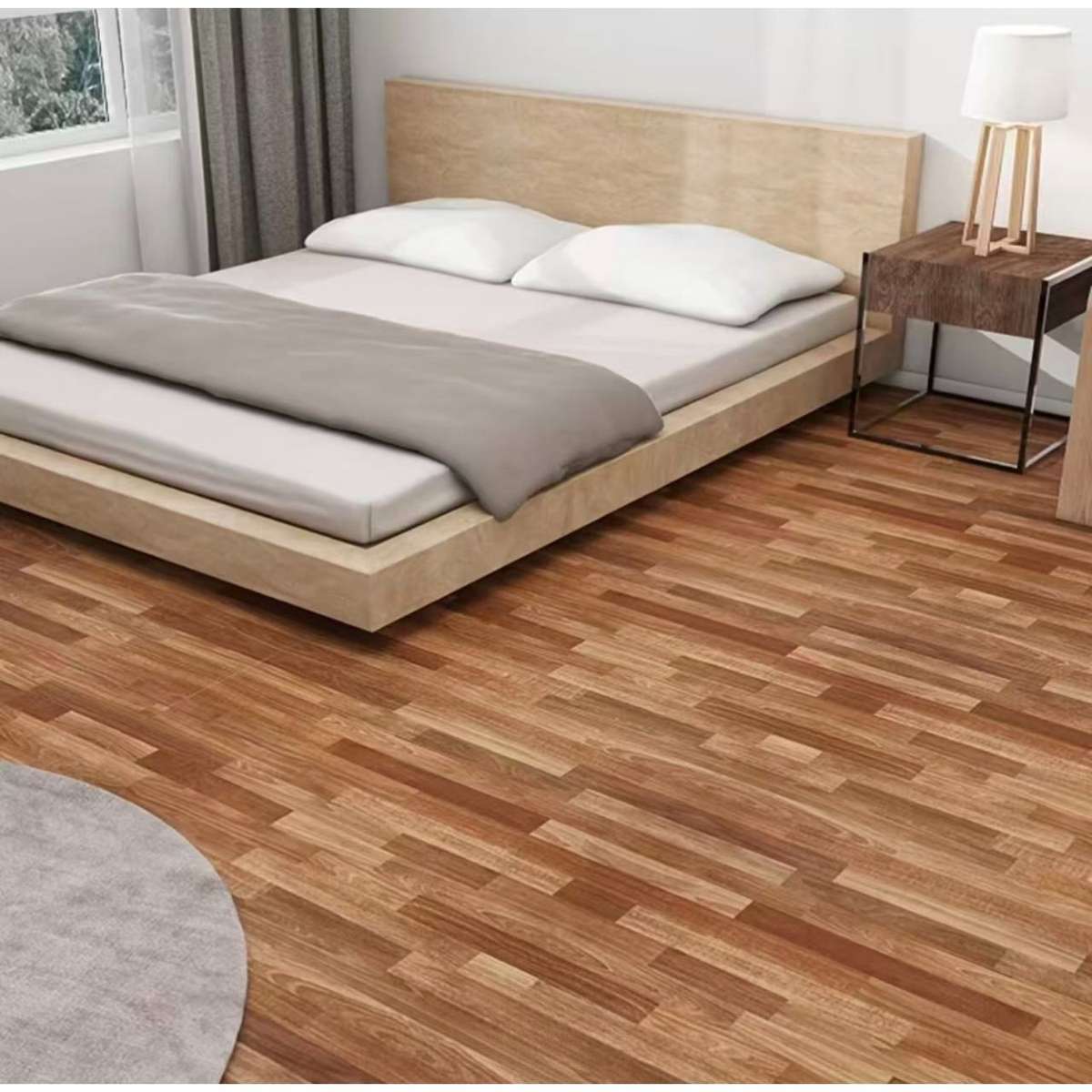 Self Adhesive Floor Stickers Parquet Teak 40Cm*100Cm