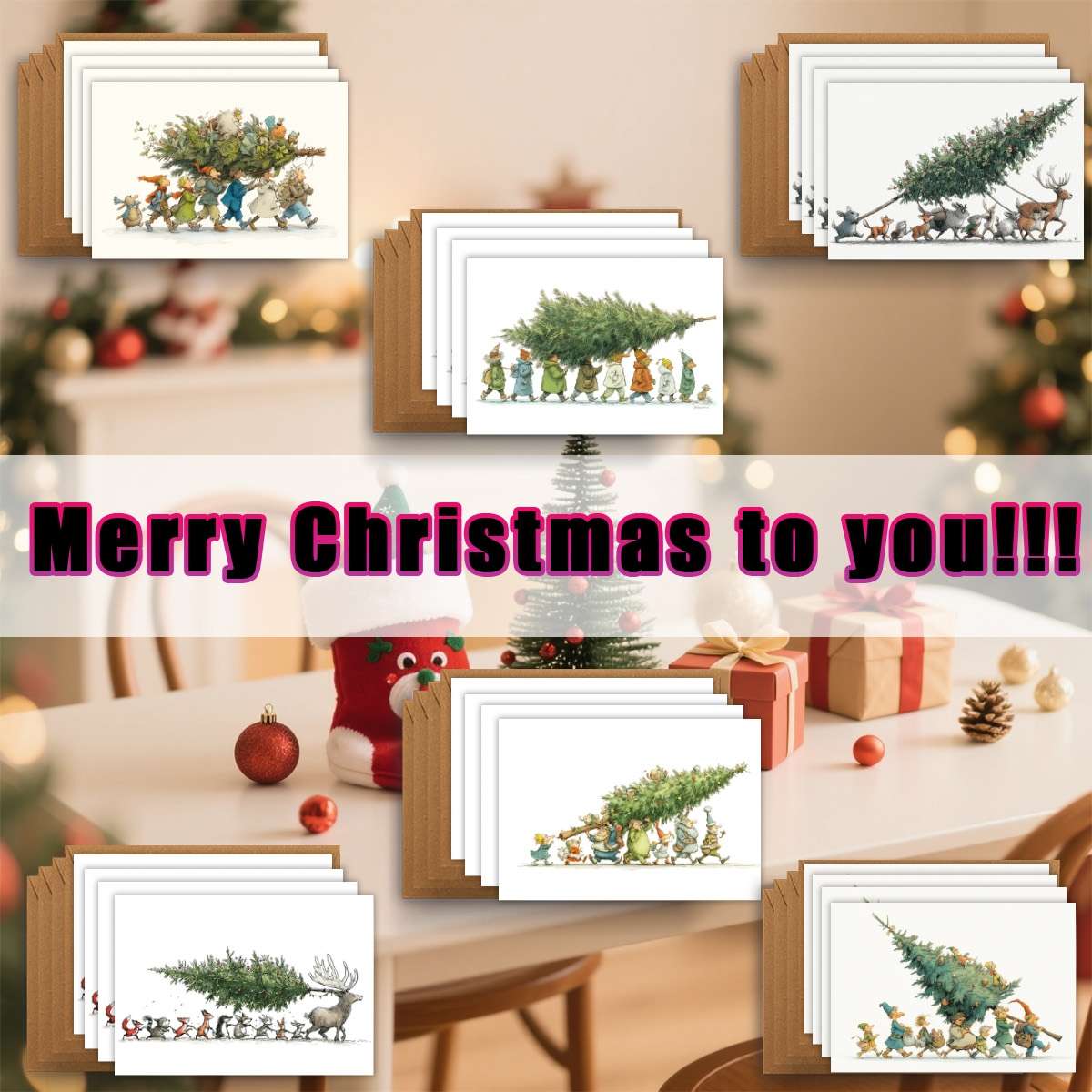 Greeting Cards Style Kraft Paper Envelope  Add  Greetin Quantity 48Pcs