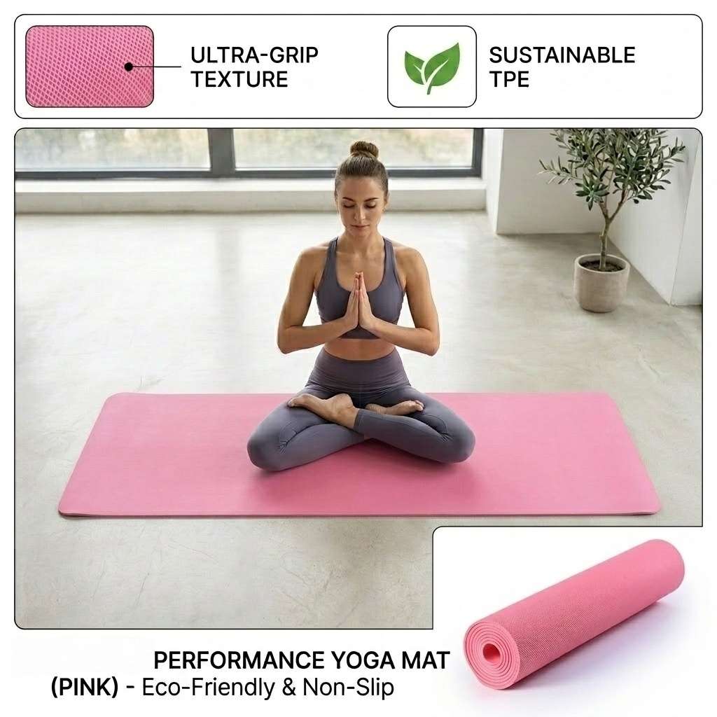 Yoga Mat Black Thickness 0.3Cm