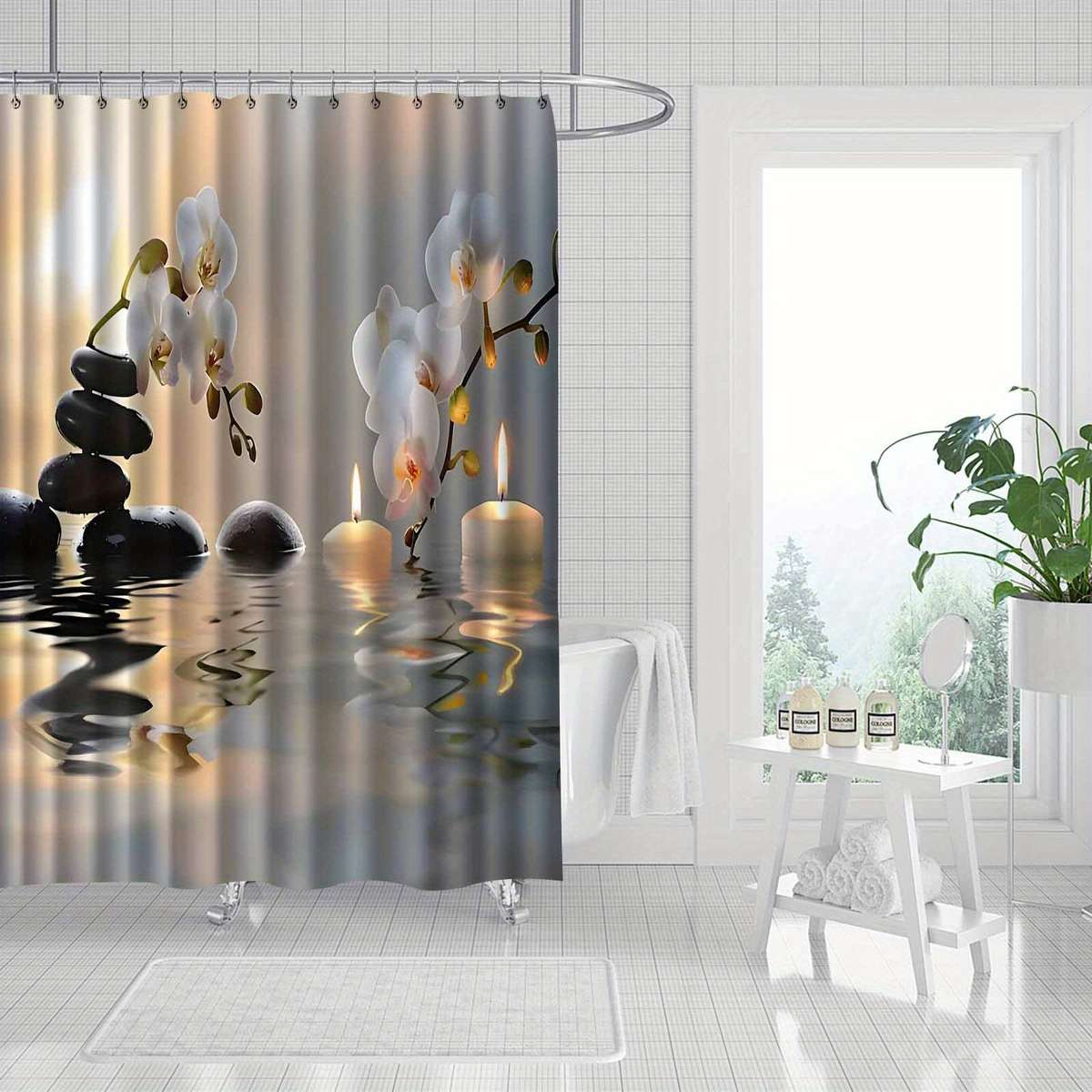 Waterproof Shower Curtain Color Polychrome Size 150X180 149.99Cm*180.01Cm