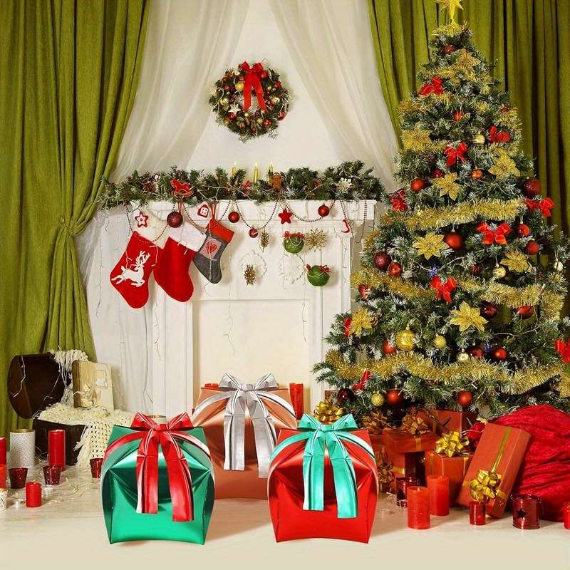 Christmas Gift Boxes Color 3 Random Color Gift Box Balloons