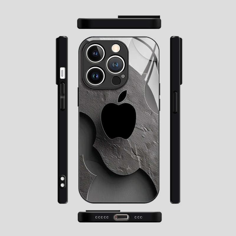 1Pc Mixed Color  For iPhone 16 Black Apple Design Phone Case