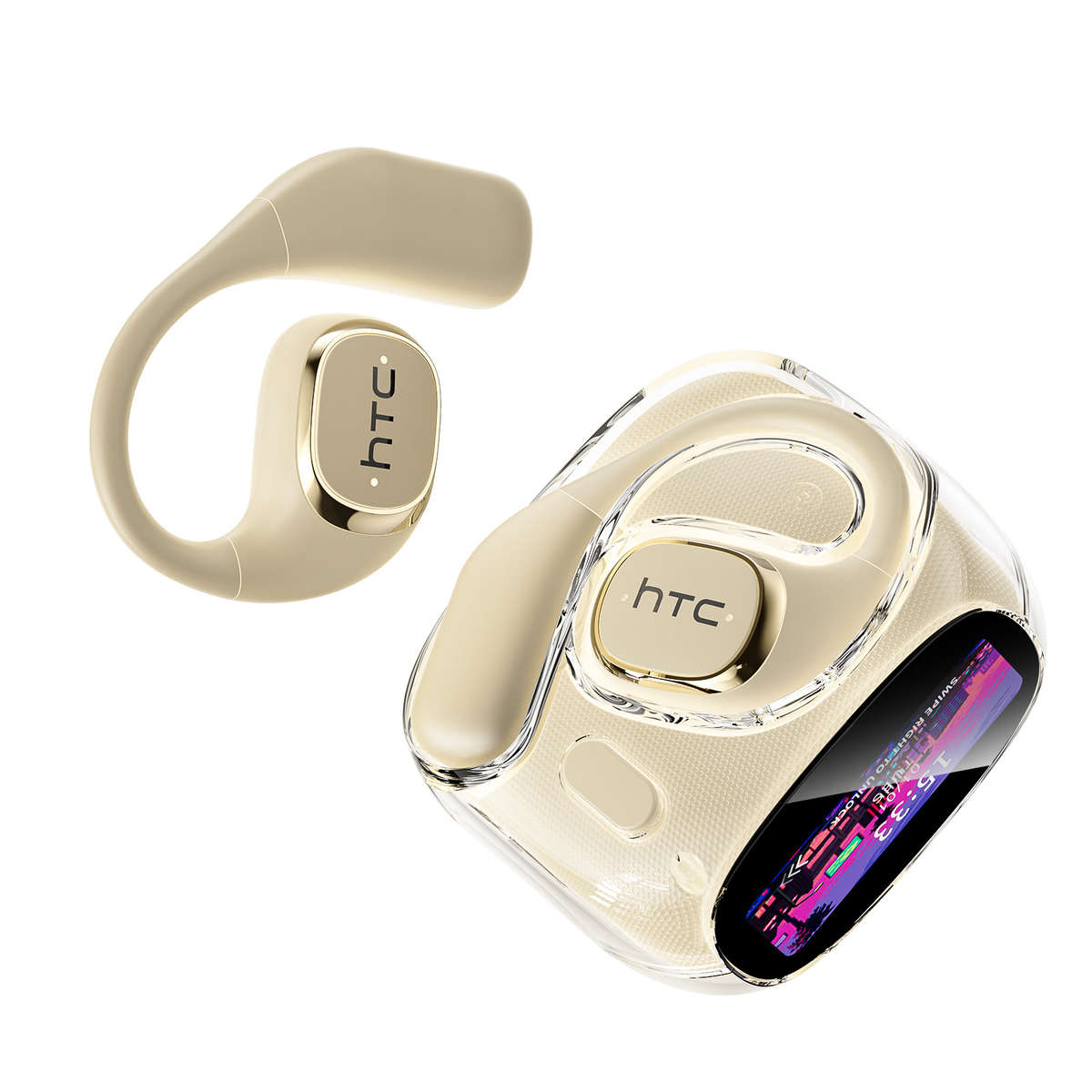 Headset 2 Beige Earphones  Earphone Case  Global Real Time Translation