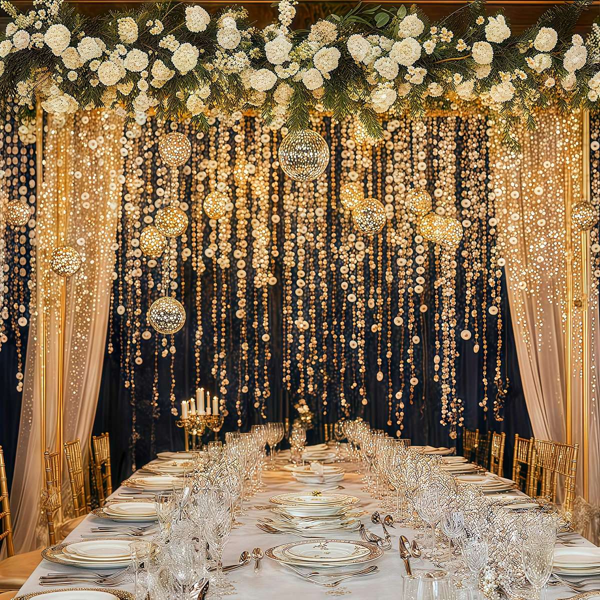 4Pcs Glossy Sturdy Handcrafted Extra Long Meter Golden For Birthday Backdrop
