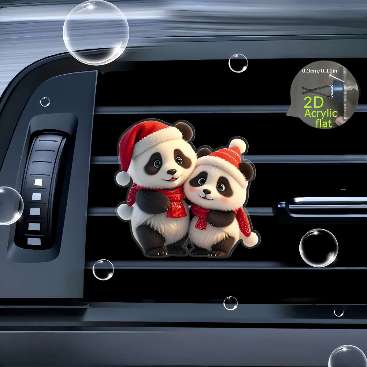 Car Interior Decor Style Couple Panda 2 Piece Set