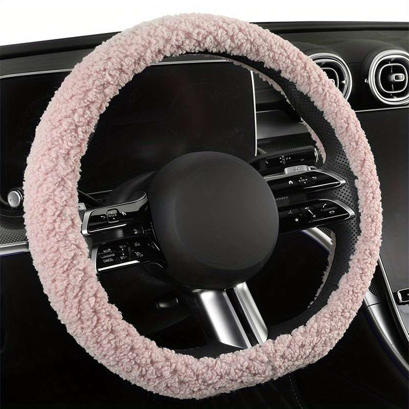 Car Steering Wheel Cover White Model D Shape