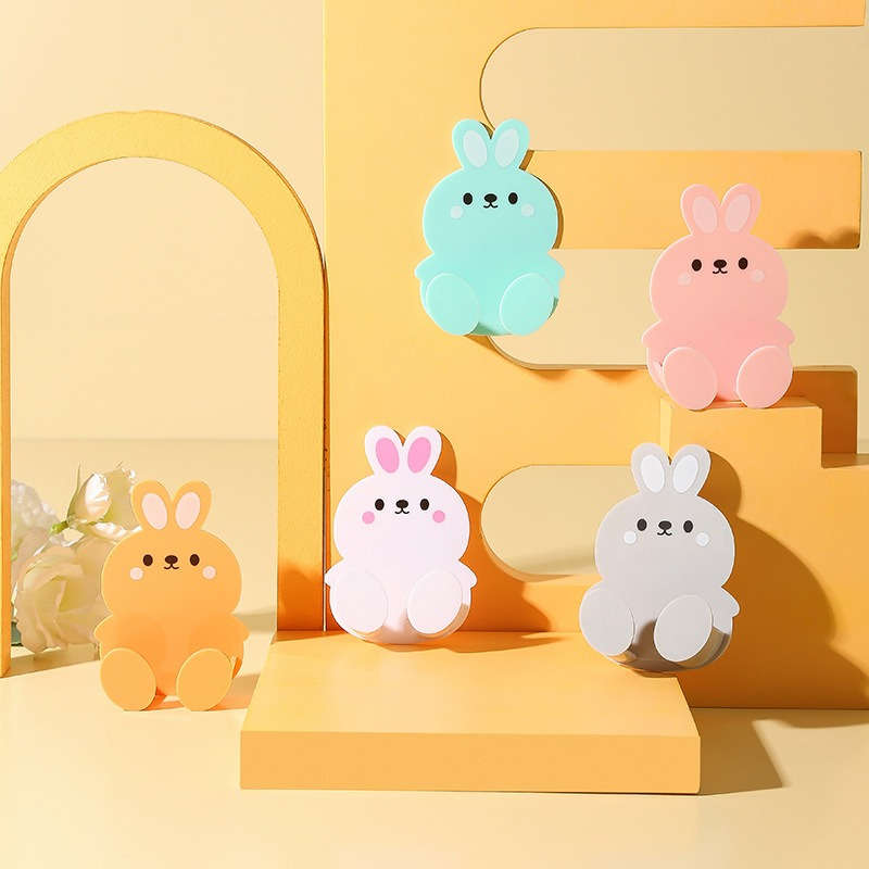 Creative Cartoon Style Adhesive Socket Hanger Electrical color Light grey two pack