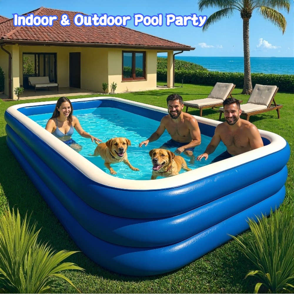 Swimming Pool Color Blue And White  Size3Layer Circle 3.18 Meters