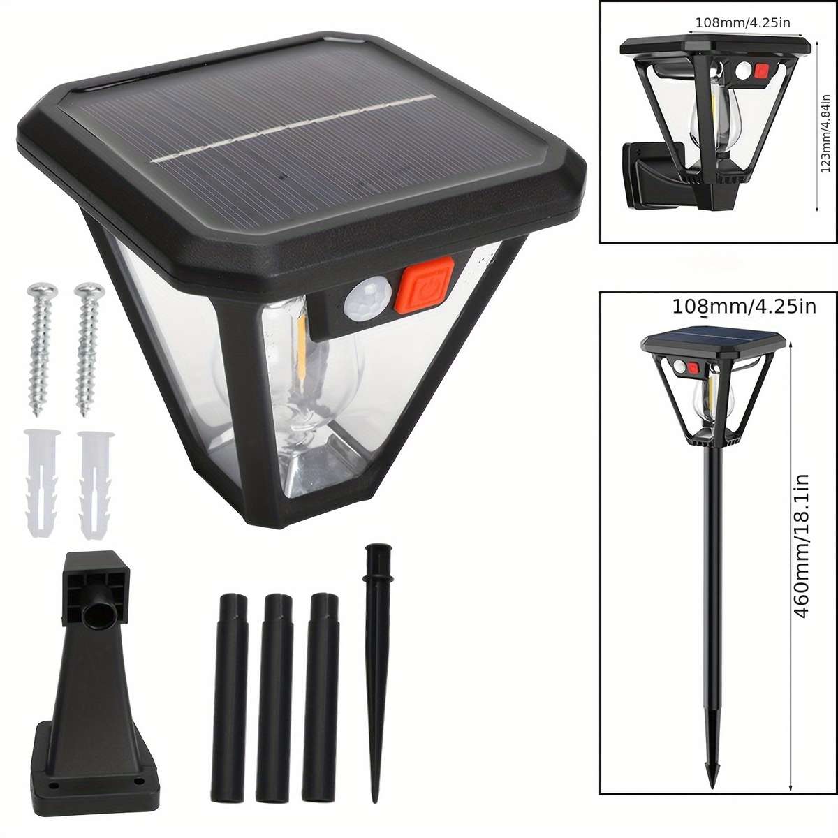 Solar Emergency Lights Color Black