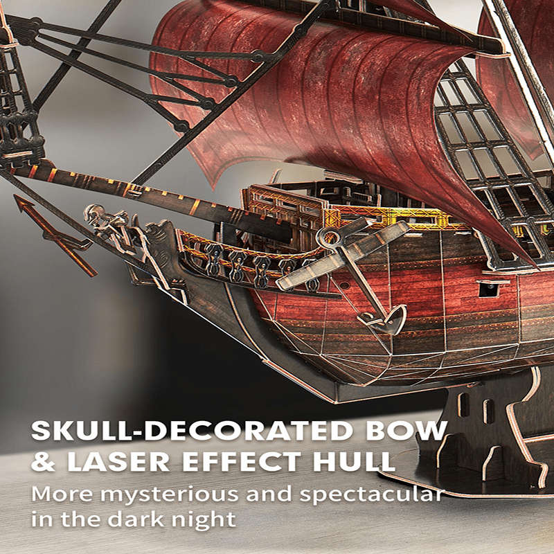 3D Jigsaw Puzzle Model Ship Items Laser Red Queen Anne Revenge