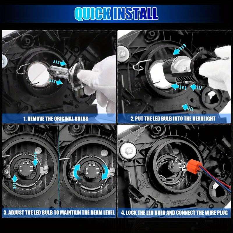 Car Lights Color 2Pcs Size H4