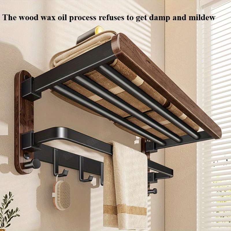 Bathroom Storage Rack Size Flagship Black Walnut Towel Rack 6Pcs Set1
