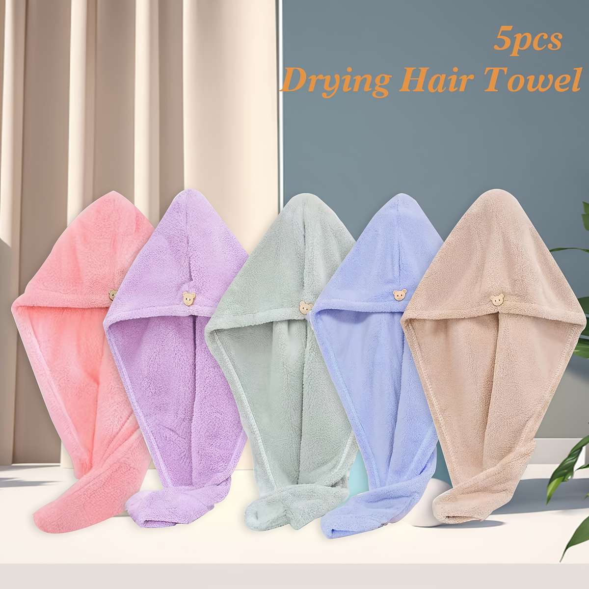 Hair Turban 5 Pack Mixed Colors