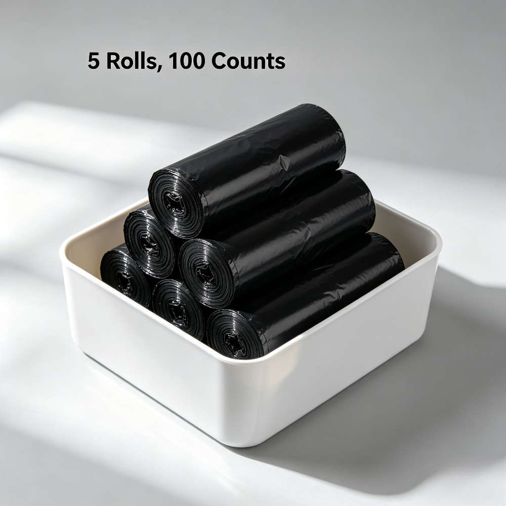 Trash Bag5 Rolls100 Pieces Black