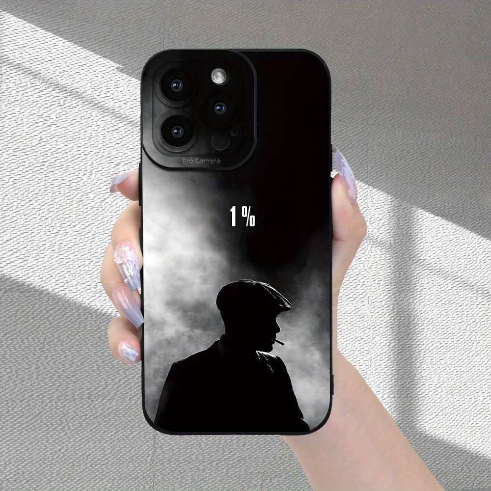 1Pc Black For iPhone 7 Plus 8 Plus Gentleman Pattern Phone Case