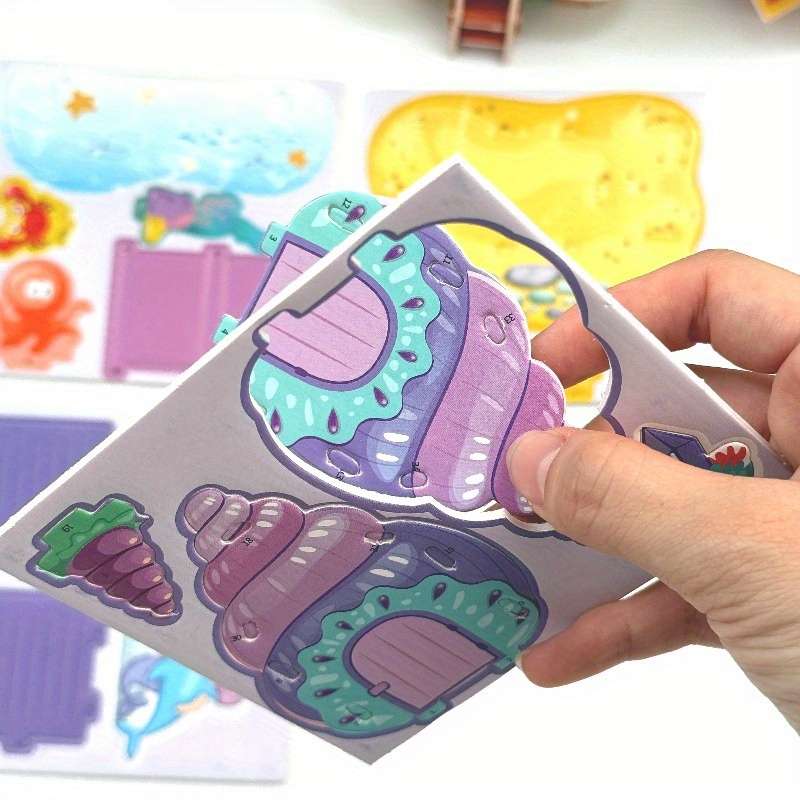 3D Building Model Puzzle Set Color Random Quantity 4 Pcs