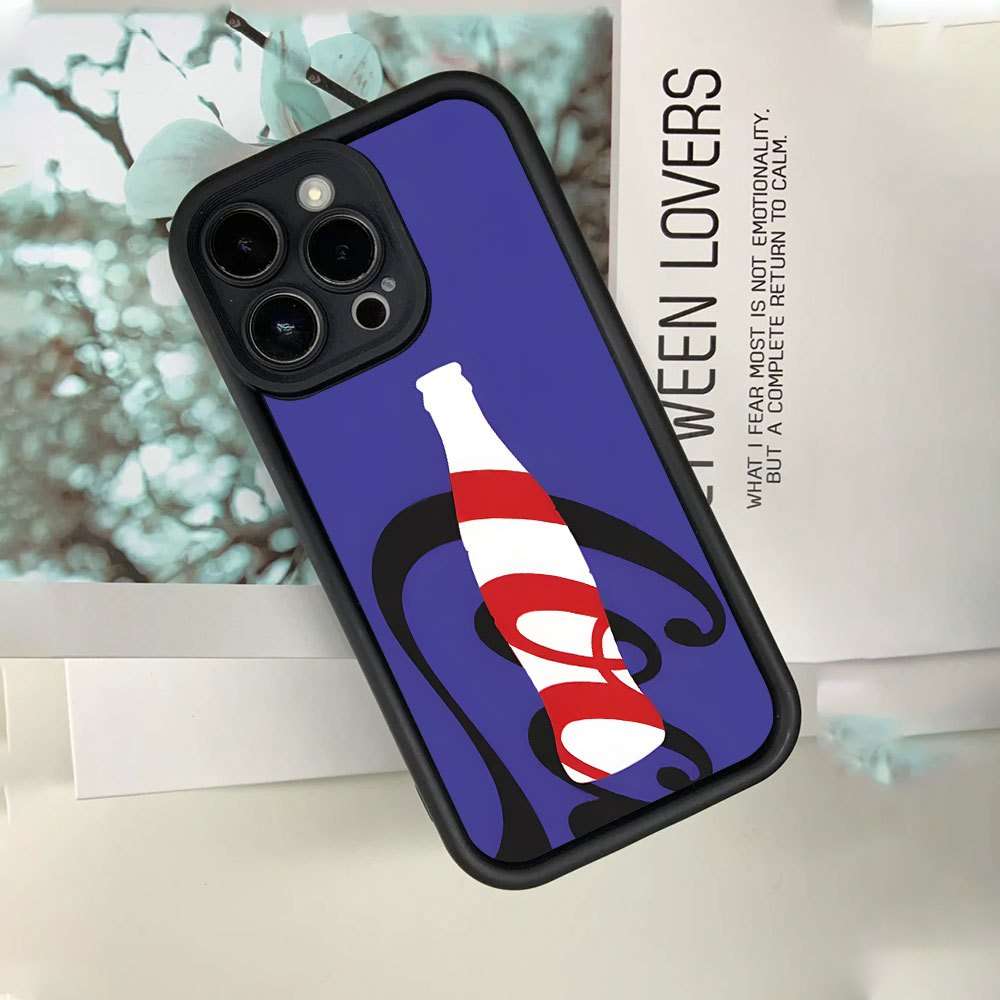 1Pc Black For iPhone 14 Pro Cola Soda Drink Designs Phone Case