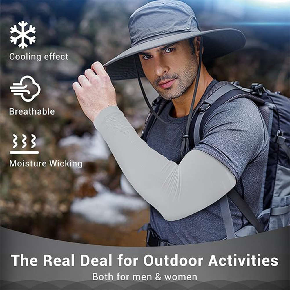 Sunscreen Sleeves Color 2 Solid Black 2 Solid White