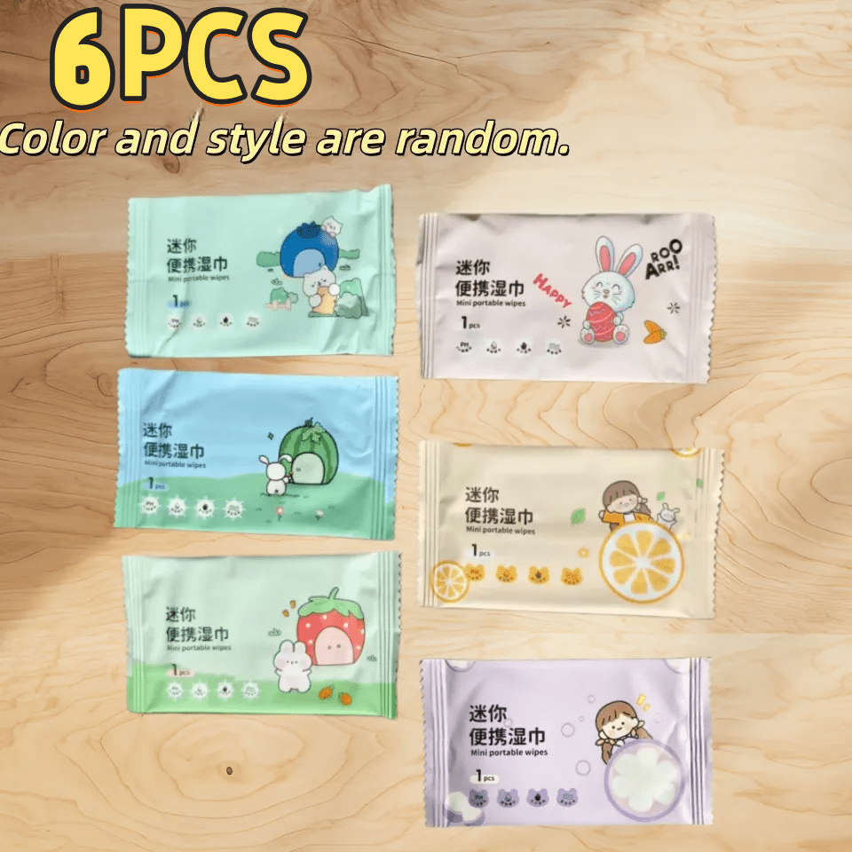 Wet Wipes Items 6Pc Colors And Styles Random