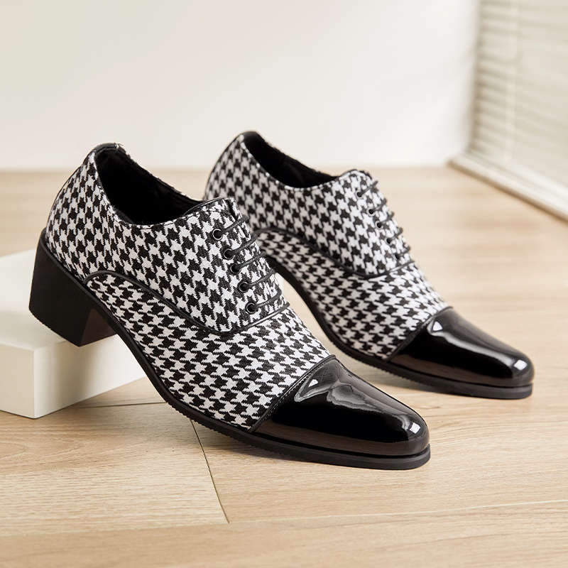 Mens Leather Shoes Color Black And White Color Sizeuk 7.5