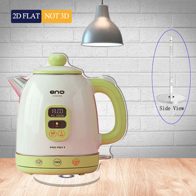 2D Flat Vintage Acrylic Electric Kettle Pink Kettle