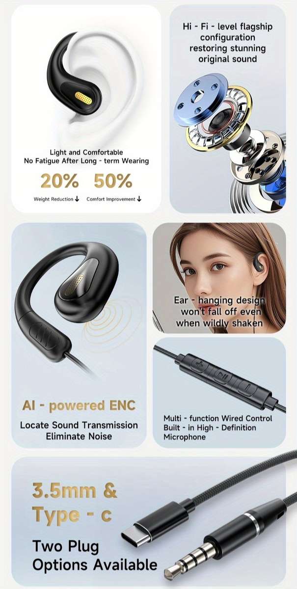 Wired Headphones Black- Model 3.5Mm