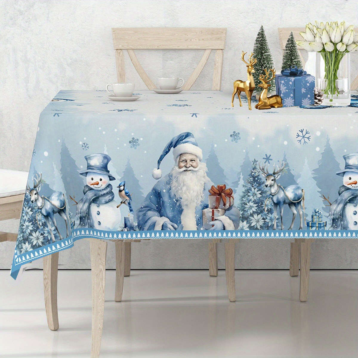 Christmas Tablecloth Size 150X150Cm  Round