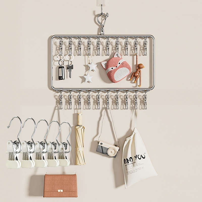 Clothes Rack Double Layer 20 Clips Quantity 6Pcs