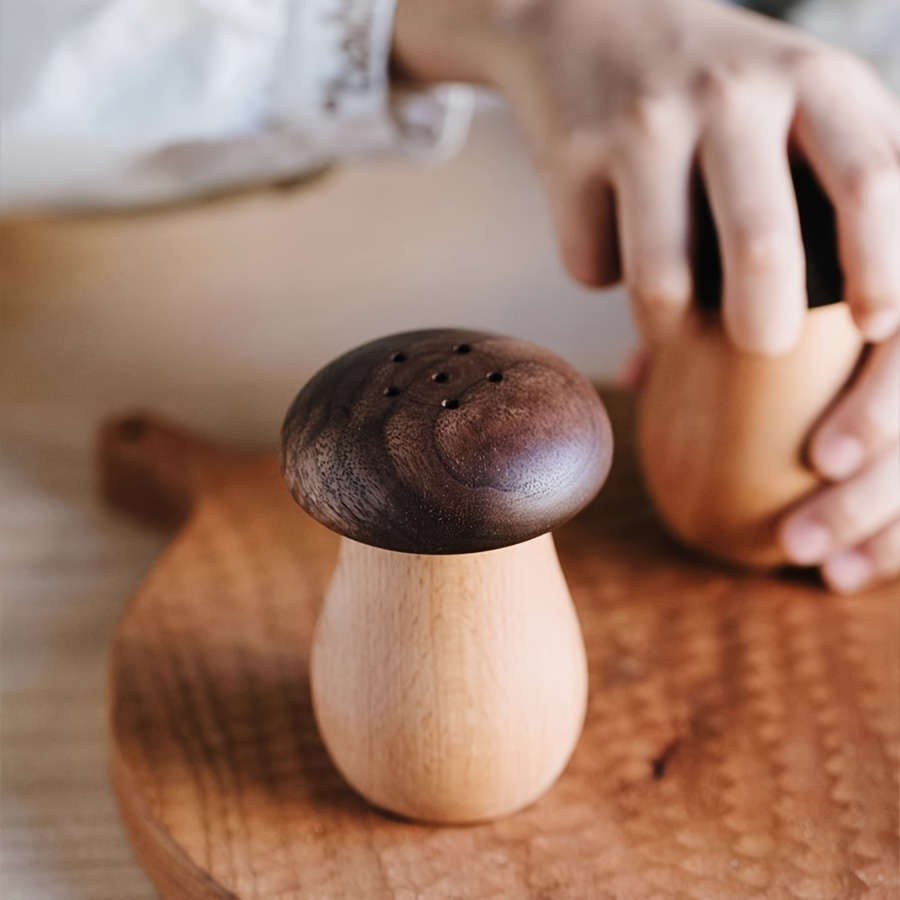 1pc Charming Mushroom-Shaped Solid Wood Toothpick Holder The Perfect Choice for Home Kitchen