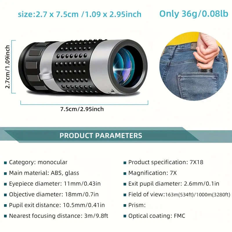 Telescope Model Hd Model 7X18 Monocular