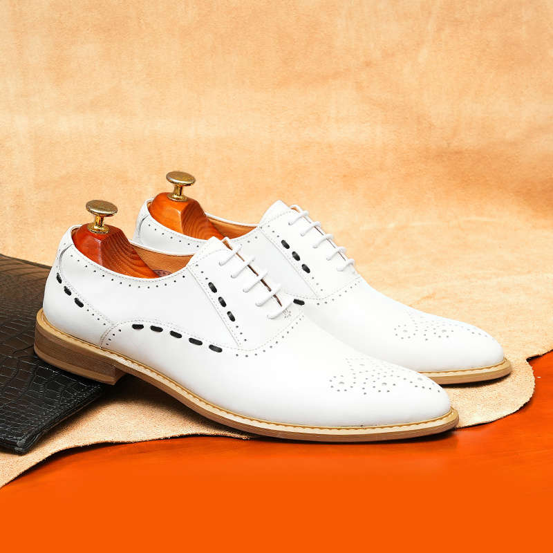 Mens Leather Shoes Color White Sizeuk 8