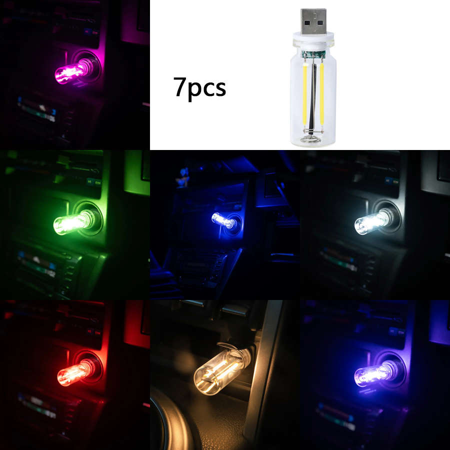 1pc Yellow Versatile Touch LED Light USB Powered Multicolor Ambient Car & Bedroom
