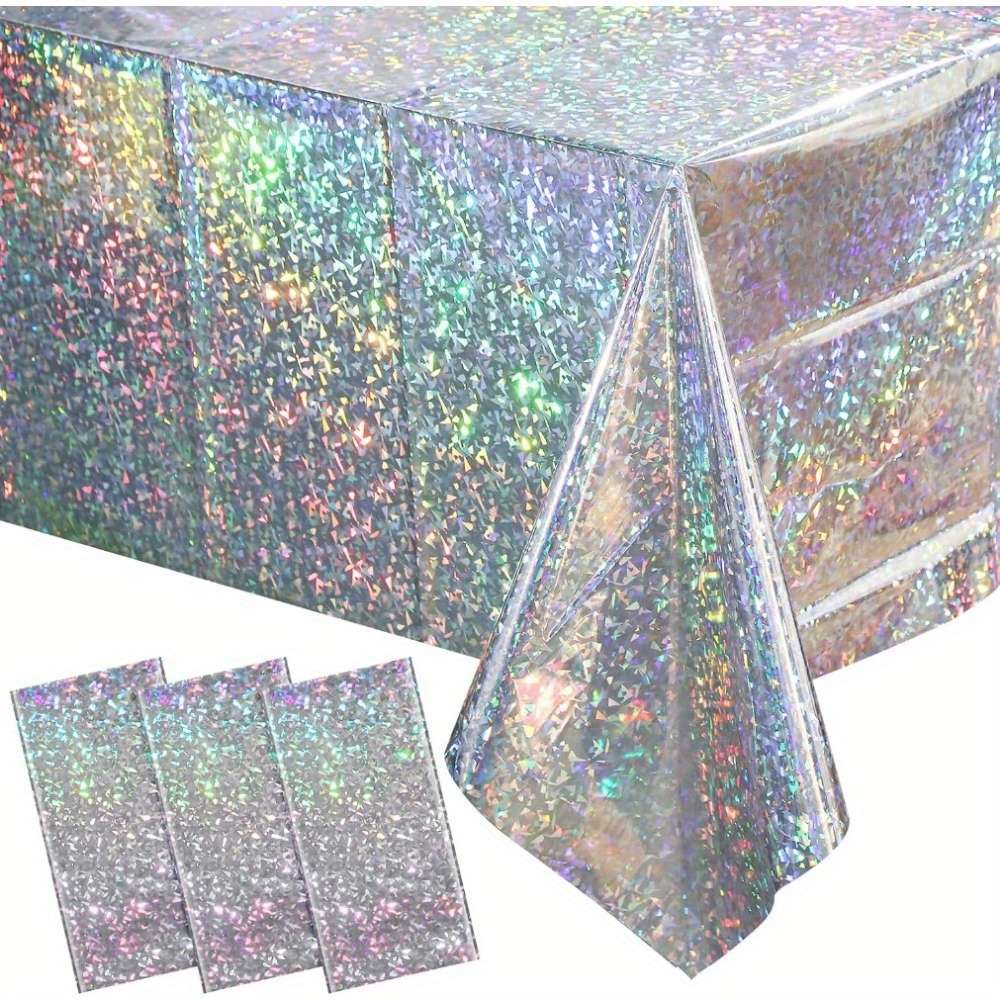 Christmas Tablecloth Color Rainbow Silver 3 Pack