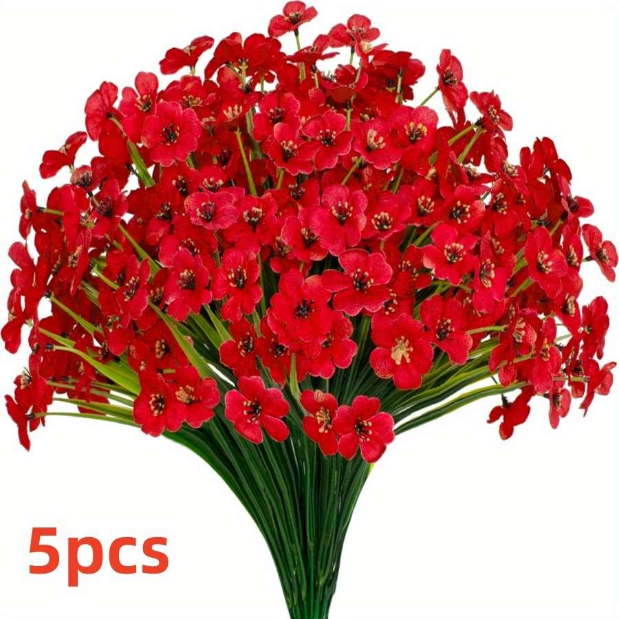 Simulated Flower Color Red Quantity5Pcs