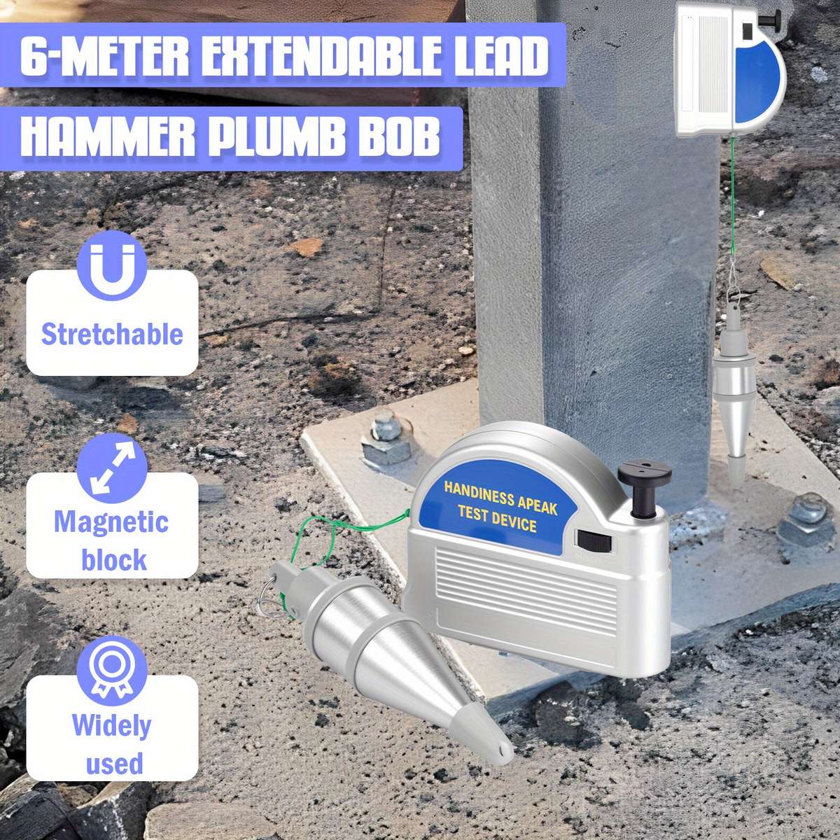 2pcs Heavy Duty Retractable Plumb Blue