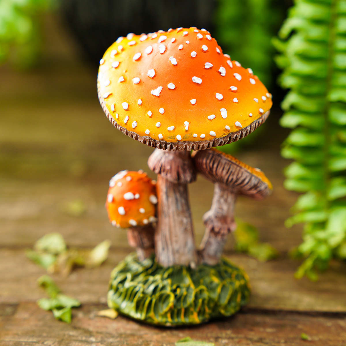 3D Simulation Of Three Small Mushrooms